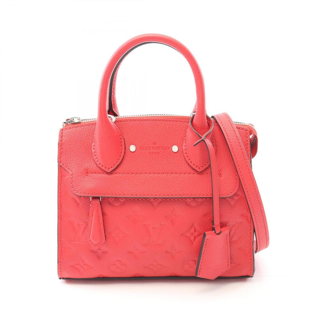 Louis Vuitton Pont Neuf Handbag Leather Monogram Empreinte Red